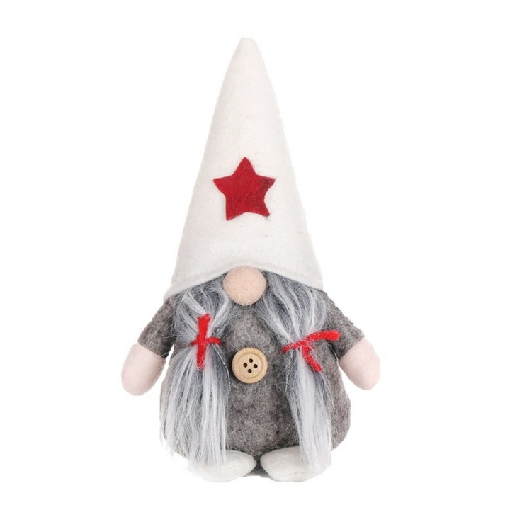 Gnom de Craciun, Eclara, Plus, 19 cm, Gri