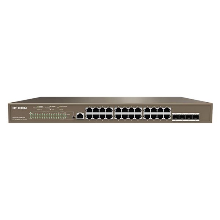 Комутатор IP-COM G5328P-24-410W, 24-Port Gigabit Ethernet, L3 Managed, POE