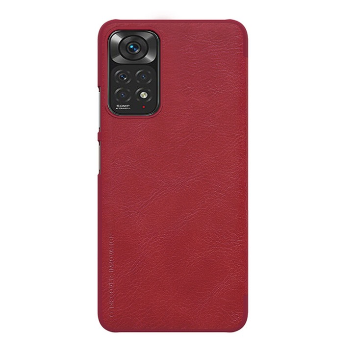 Капак за Xiaomi Redmi Note 11/Note 11S, Nillkin QIN Leather Case, червен