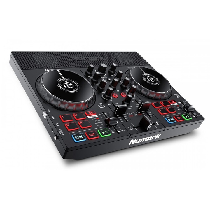 Numark Party Mix Live - DJ kontroller, 2 ch, 8 pad, Touch Jog, Serato DJ Lite, LED-effekt, hangszóró