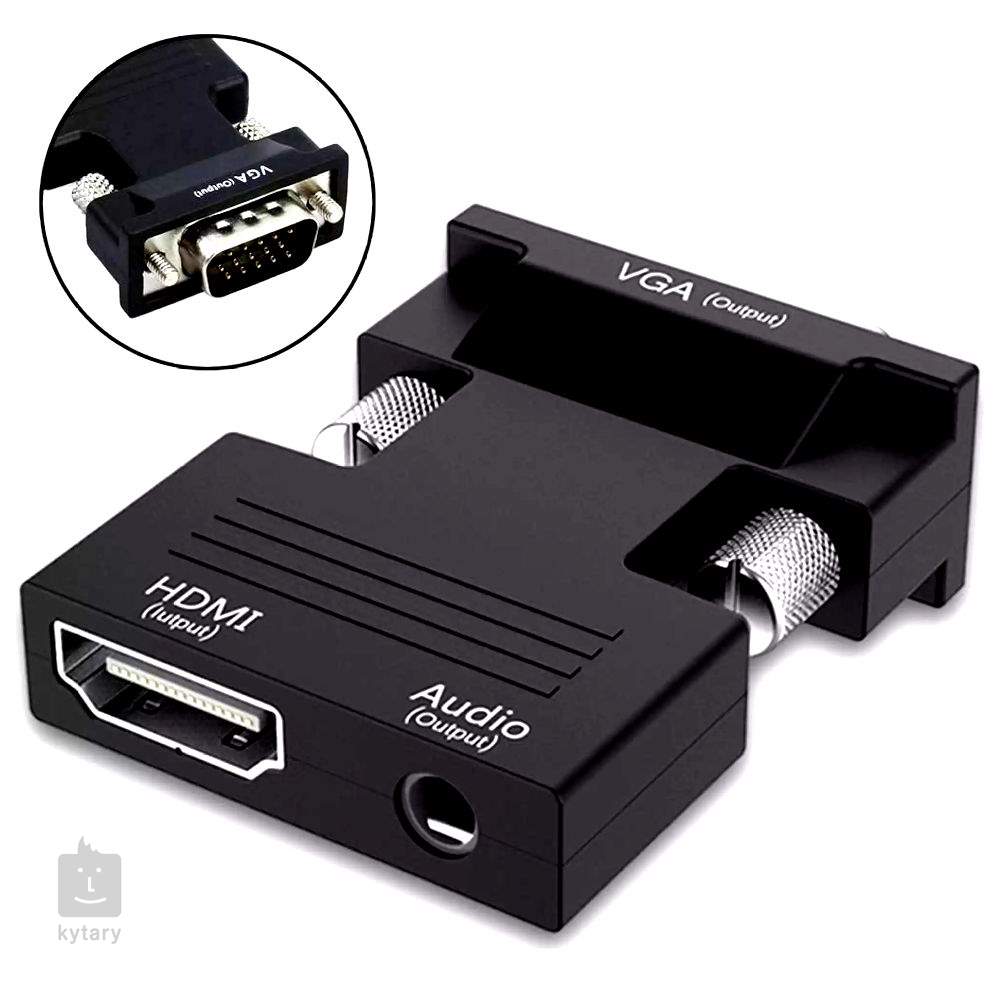 Adaptor HDMI la VGA, Jack 3,5 mm, 1080P, Negru eMAG.ro
