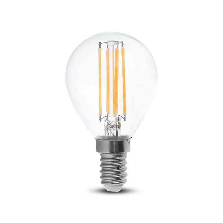 V-TAC 4W E14 топла бяла LED крушка с нажежаема жичка - SKU 4300