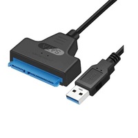 Adaptor USB la SATA, NAXSIR, Pentru HDD/SSD, Plug and play, 20cm, Negru