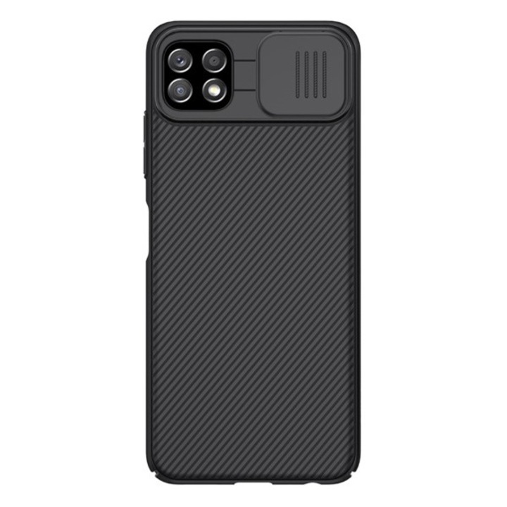 Пластмасов протектор за телефон Samsung Galaxy A22 5G (Sm-A226) Nillkin Camshield (силиконова рамка, средна удароустойчивост, защита на камерата, райе) черен
