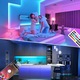 Hiegreen RGB LED szalag készlet, 30m (2 x 15 m), APP/Bluetooth/Távirányító, Zene szinkronizálás, 12V, Többszínű