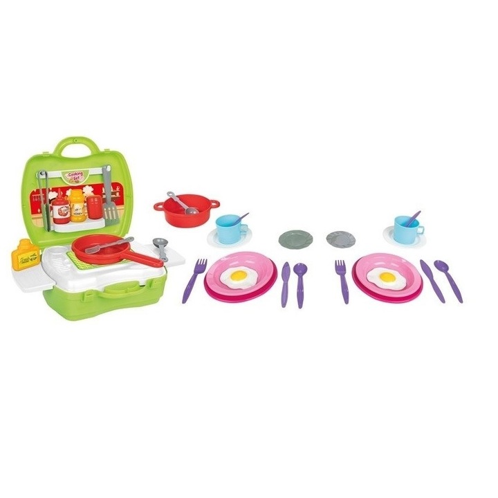 Set de bucatarie PILSAN pentru copii, in valiza, 37 elemente