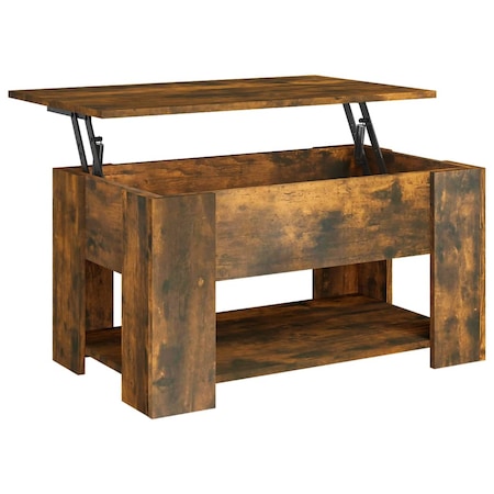 Masuta de cafea vidaXL, stejar fumuriu, 79x49x41 cm, lemn prelucrat