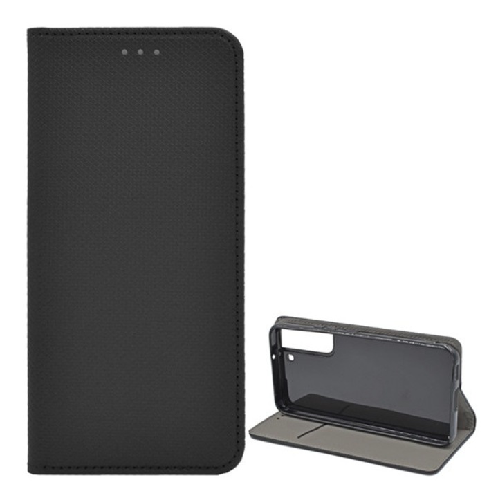 Samsung Galaxy S22 5G (Sm-S901) Tok Álló, Bőr Hatású (Flip, Oldalra Nyíló, Asztali Tartó Funkció, Rombusz Minta) Fekete