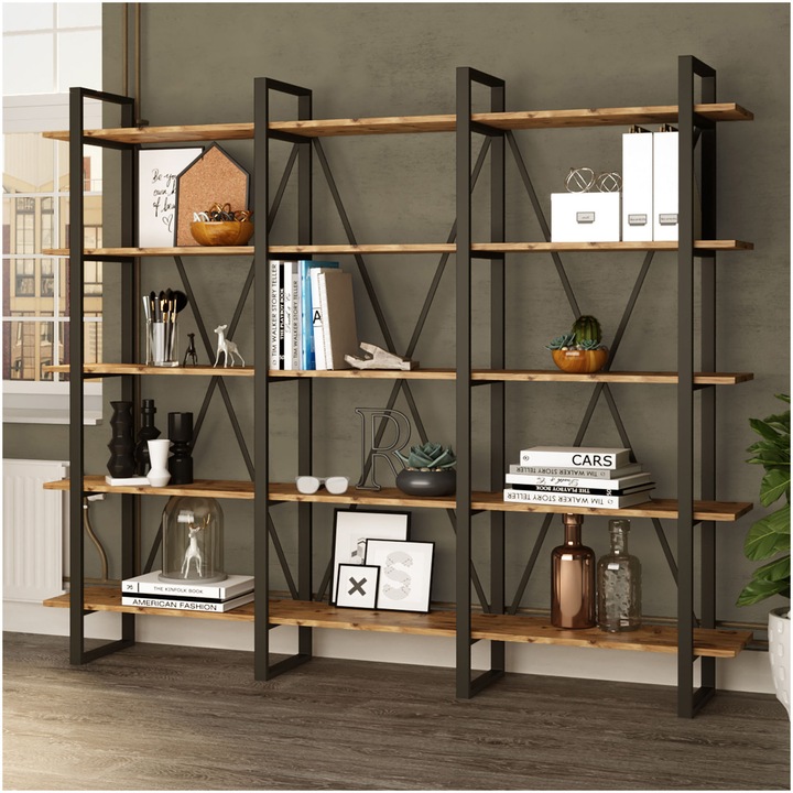 Biblioteca Kalune Design Sam, PAL, 219.6x34x180cm, Pin