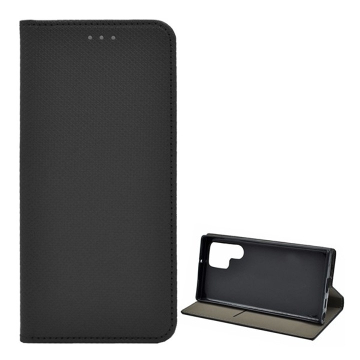 Samsung Galaxy S22 Ultra 5G (Sm-S908) Tok Álló, Bőr Hatású (Flip, Oldalra Nyíló, Asztali Tartó Funkció, Rombusz Minta) Fekete