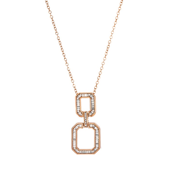 Colier dama, Laatikui, Cupru/Zirconiu, 45 cm, Auriu