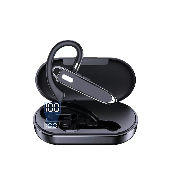 Casca bluetooth YYK-530 hands free Ultradion cu Bluetooth V5.1, Compatibil cu Orice Dispozitiv Android/iOS, Microfon Incorporat, Sunet Clar, Autonomie Foarte Buna, Incarcare Type C, Negru