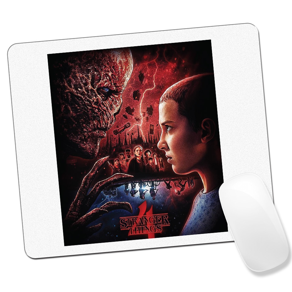 Tappetino Da Scrivania XL Stranger Things Ufficiale Netflix - Design Hawkins E Upside Down, 81x36 Cm, Base Antiscivolo