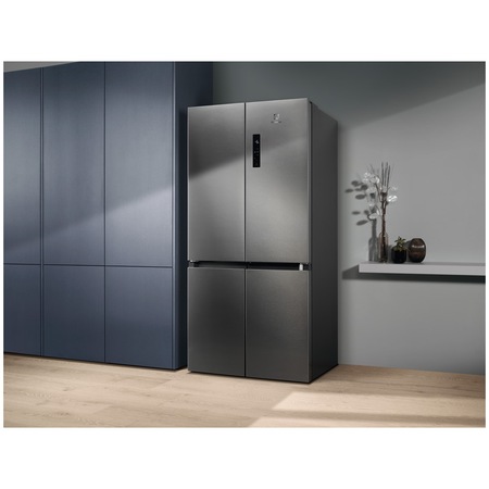 Side by side Electrolux ELT9VE52U0, 522 l, No frost, Clasa E, Afisaj LCD, Touch control, Iluminare LED, H 190 cm, Inox