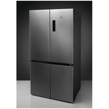 Side by side AEG RMB952E6VU, 522 l, No frost, Casa E, Afisaj LCD, Touch control, Iluminare LED, H 190 cm, Inox