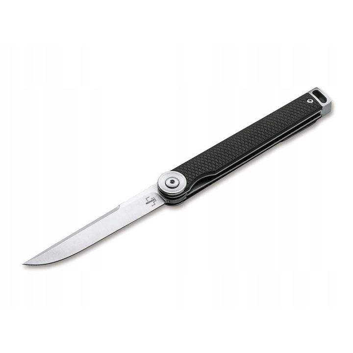 Cutit Pliabil Boker Plus Kaizen Black - Otel D2 Satinat, Maner G10 Texturat, Sistem Blocare Linerlock, Clip Tip-Up, Ideal EDC, Design Elegant si Functional pentru Utilizare Zilnica