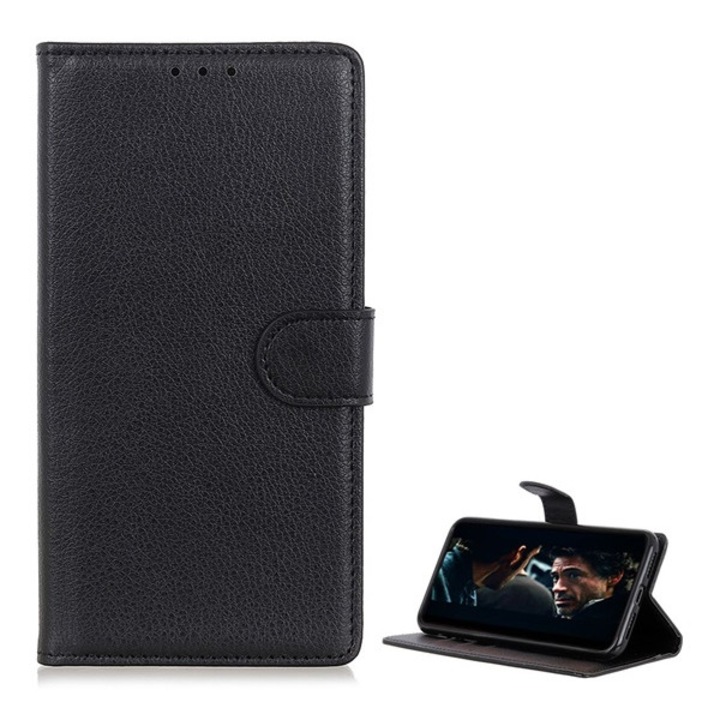 Tok Álló, Bőr Hatású (Flip, Oldalra Nyíló, Asztali Tartó Funkció, Prémium) Fekete Samsung Galaxy M01 (Sm-M015F)