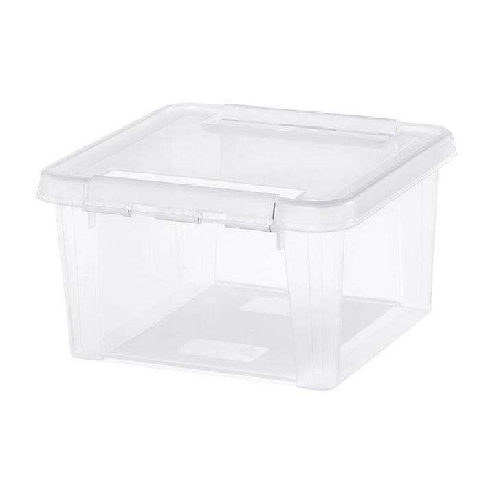Cutie de depozitare, cu capac, SmartStore Home12, transparent, Plastic fara BPA, 8L, 28x28x17 cm