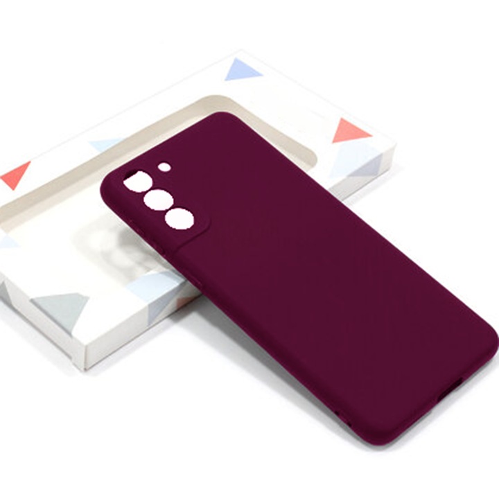 Szilikon burkolat Samsung Galaxy S21-hez, szilikon TPU és mikroszálas belső, kameravédelem, fekete