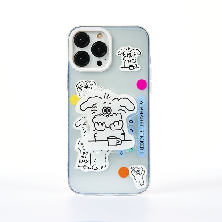 Husa de Protectie CASEY STUDIOS™ Hold My Dog compatibila cu iPhone 13 Pro Max - Clear