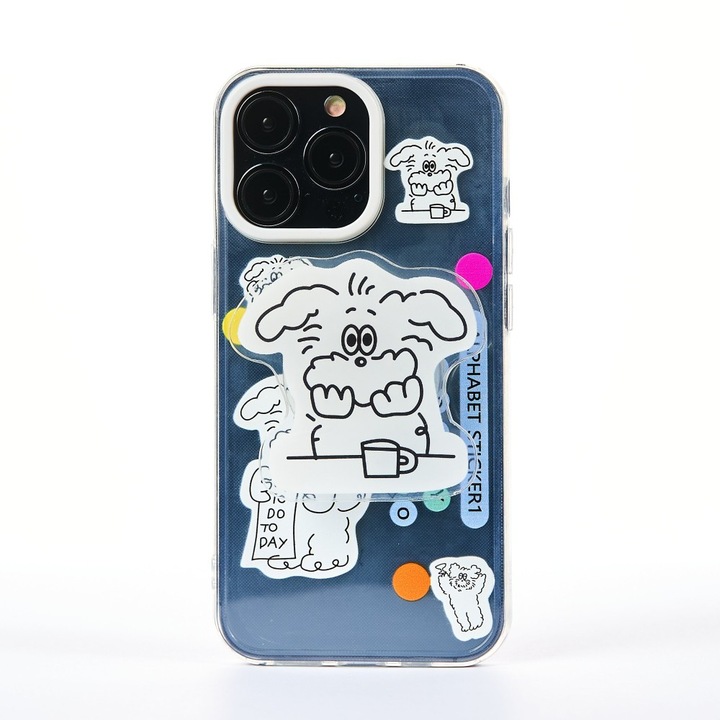 Husa de Protectie CASEY STUDIOS™ Hold My Dog compatibila cu iPhone 13 Pro - Clear