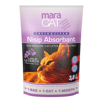 Nisip litiera pisici Maravet Maracat, Absorbant Silicat Lavanda, 3.8 L Nisip litiera pisici Maravet Maracat, Absorbant Silicat Lavanda, 3.8 L