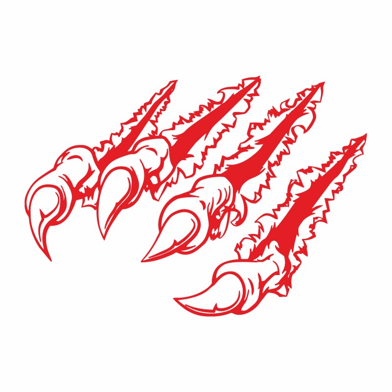 Стикер за кола Claws, Червен, 25 см - eMAG.bg