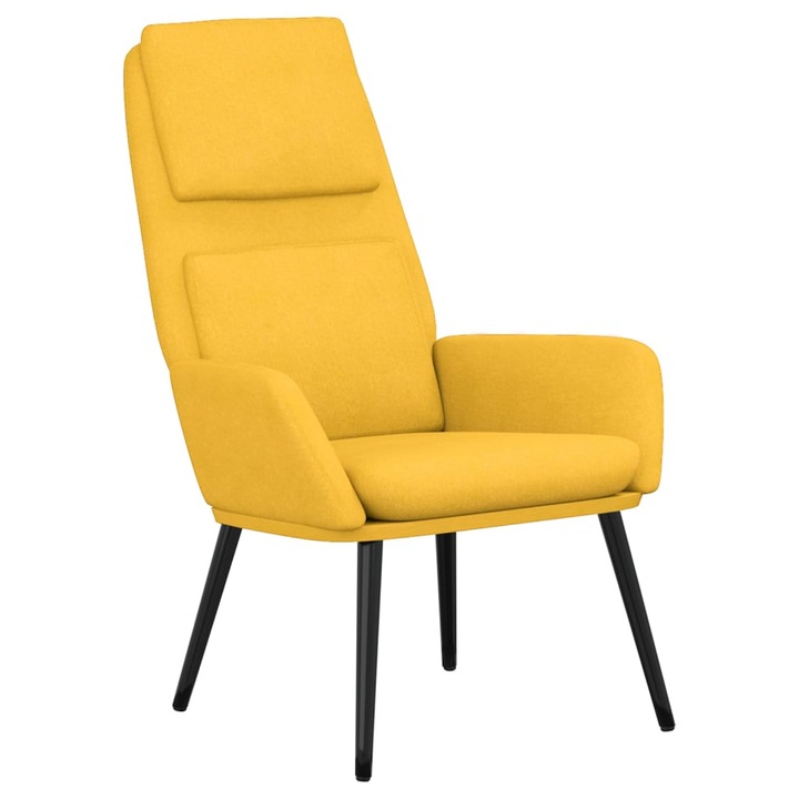 Релакс стол vidaXL, Жълт, Плат, 70 x 77 x 98 см