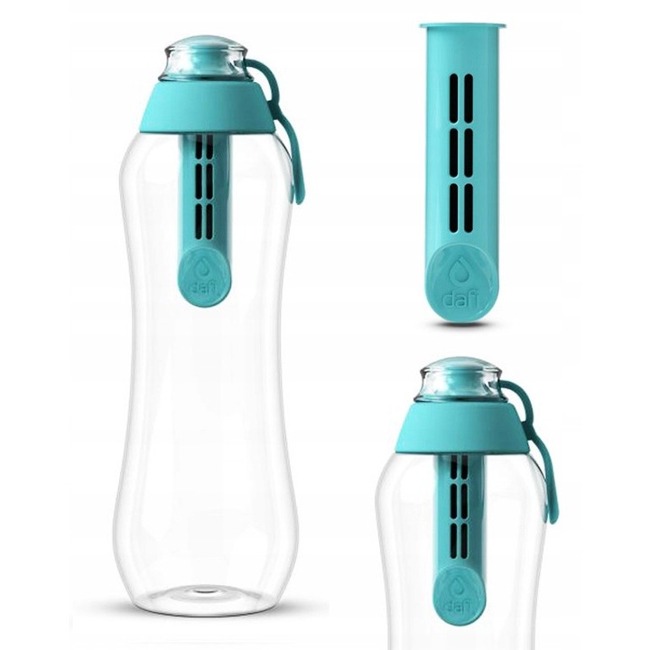Set filtru cu sticla, Dafi, Plastic, Transparent/Turcoaz, 0.5 L