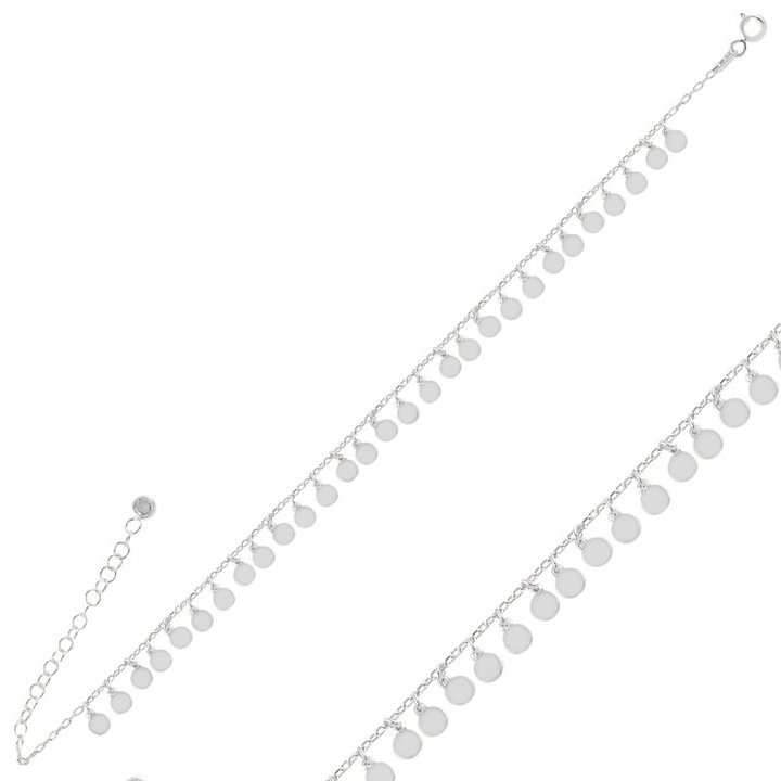 Bratara glezna din argint cu banuti, BeSpecial, BTU0336, Lungime 20 cm