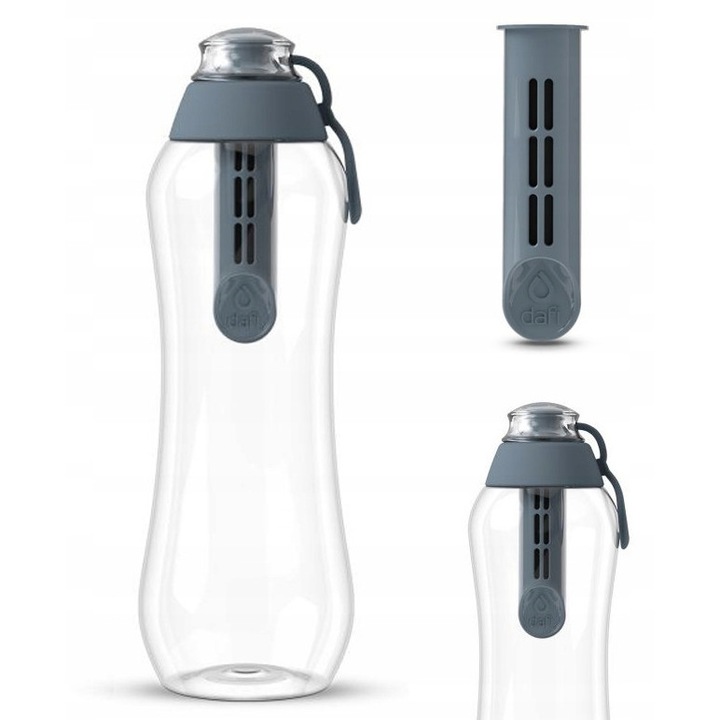 Set filtru cu sticla, Dafi, Plastic, Transparent/Gri, 0.5 L