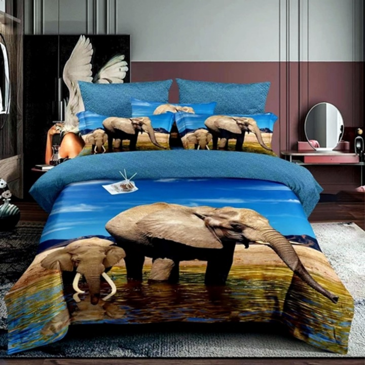 Lenjerie de pat Copii, din Finet, pentru 1 persoana, Pucioasa, Multicolor, RA3D-1pax-26