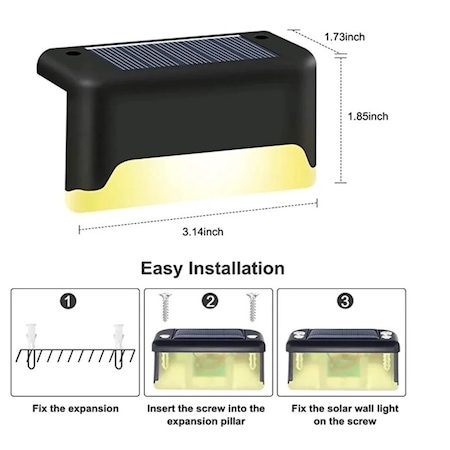 Set 4 Lampi solare pentru exterior gard/scari lumina calda
