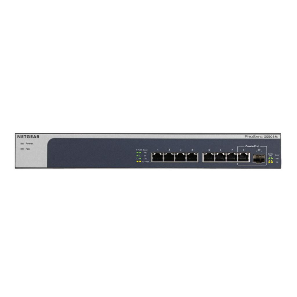 Switch NetGear XS508M, Fara management, 8-Port, 10GB/ Multi-GB ETH, Silver