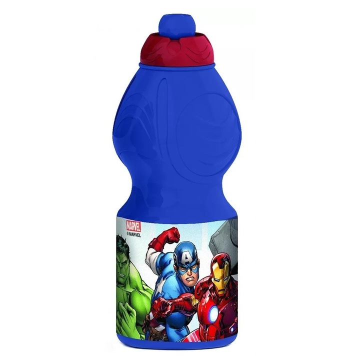Детска бутилка за вода, Bosszuallok, Avengers, 400 мл, синя