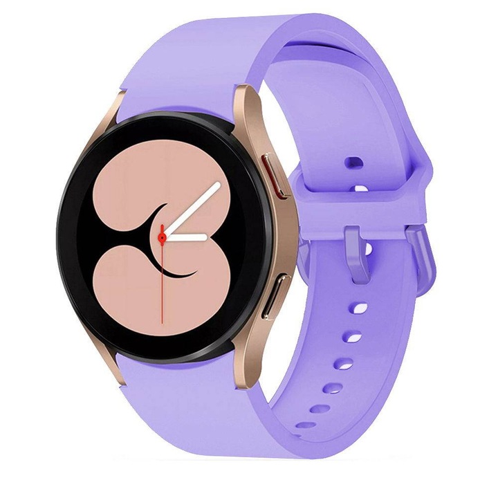 Силиконова спортна каишка, съвместима със Samsung Galaxy Watch 4,5,5 Pro,45 mm,46mm,44mm,42mm,40mm - Tech-Protect IconBand Violet
