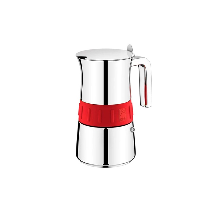 Cafetiera inox, 200ml, "Elegance", Rosu - BRA