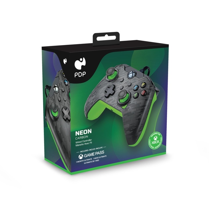Жичен PDP контролер, За Xbox Series X/S, Xbox One, PC 3,5 мм аудио Neon Phantom, Черен
