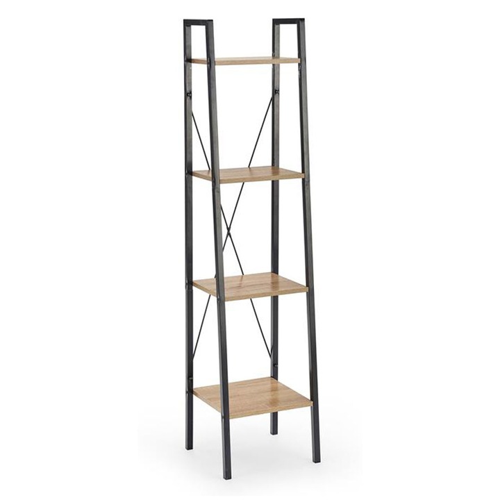 Etajera AX Narvik ZEG1 negru/stejar sonoma, 32x34x148 cm