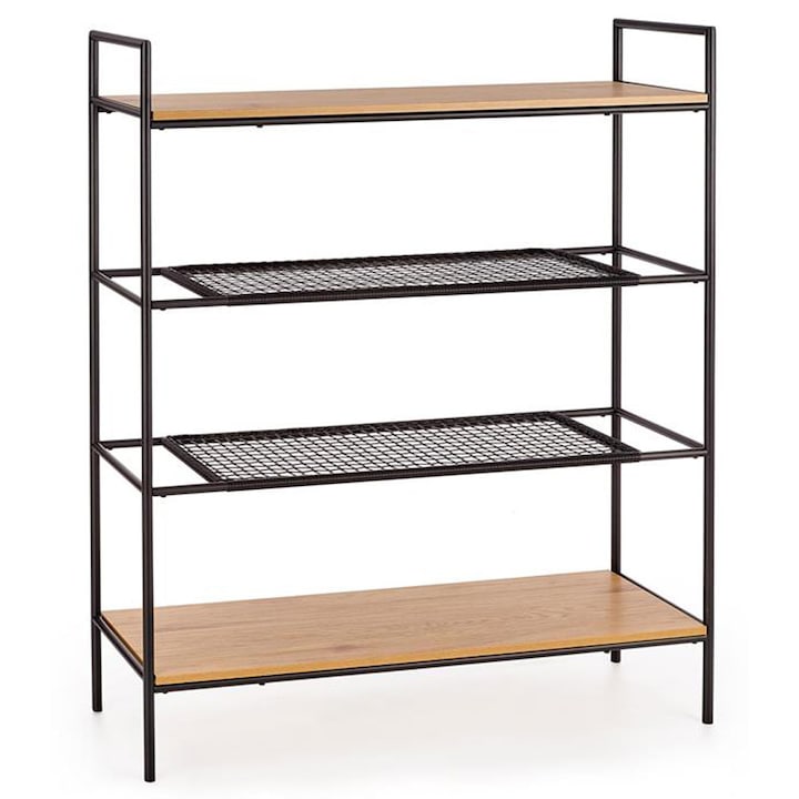 Etajera AX ZEG21 negru/stejar auriu, 111x34x129 cm