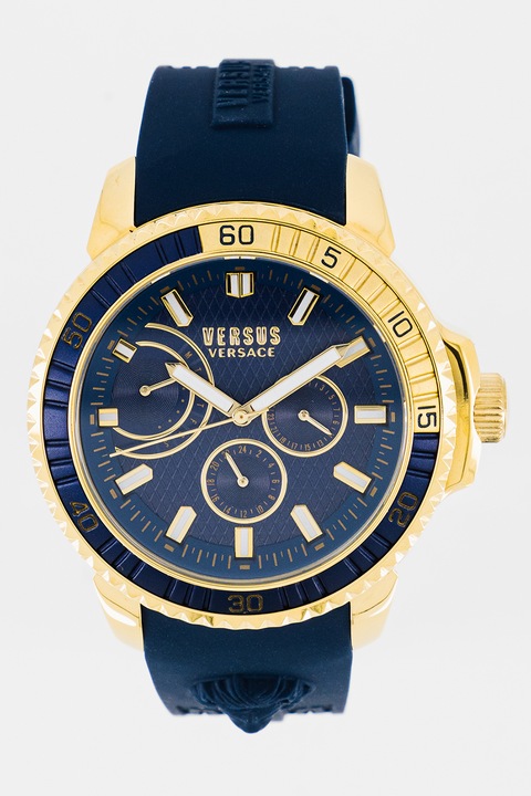 VERSUS VERSACE, Óra több funkcióval és szilikon szíjjal, sötétkék