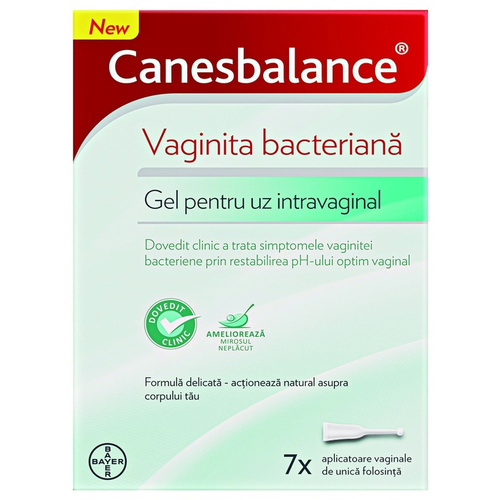 Gel pentru tratarea vaginitei bacteriene Canesbalance, 7 aplicatoare preumplute cu gel x 5 ml, 35 ml, Bayer