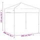 Cort pliabil pentru petrecere vidaXL, crem, 2x2 m, 7.85 kg