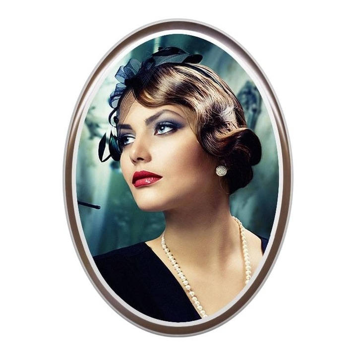 Fotoceramica, Fotoporcelana.net, Forma ovala, Poza colorata, 6x8 cm, Alb/maro