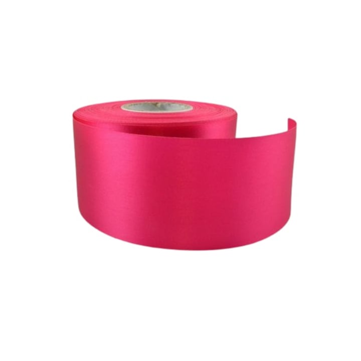 Panglica satinata, culoare fuchsia, latime 7.5 cm, lungimea 5.5 m