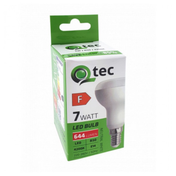 Qtec 7W E14 R50 4200K LED égő