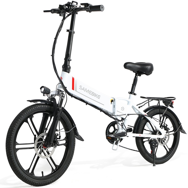 Bicicleta electrica 20LVXD30II, SAMEBIKE®, Aluminiu, 20'', 10Ah, 350W, Alb
