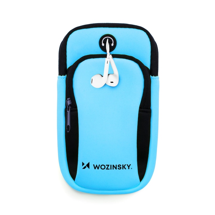 Husa de brat pentru telefon, Wozinsky, Lycra, Albastru