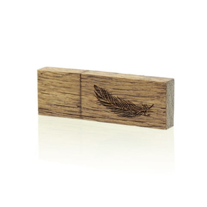 Stick USB, Foton, Lemn, 32 GB, Maro