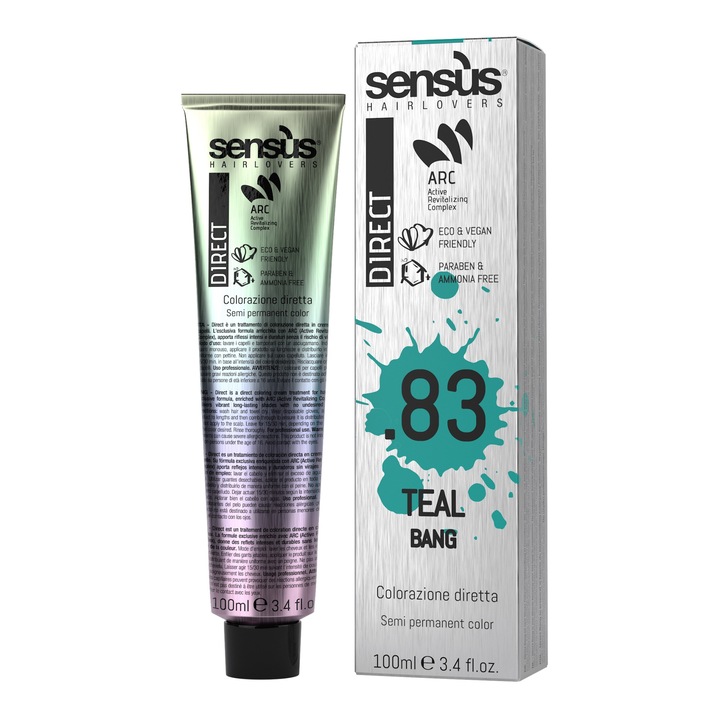 Директен пигмент за коса Sensus Direct Bang, Тил .83, Сив .83, 100мл